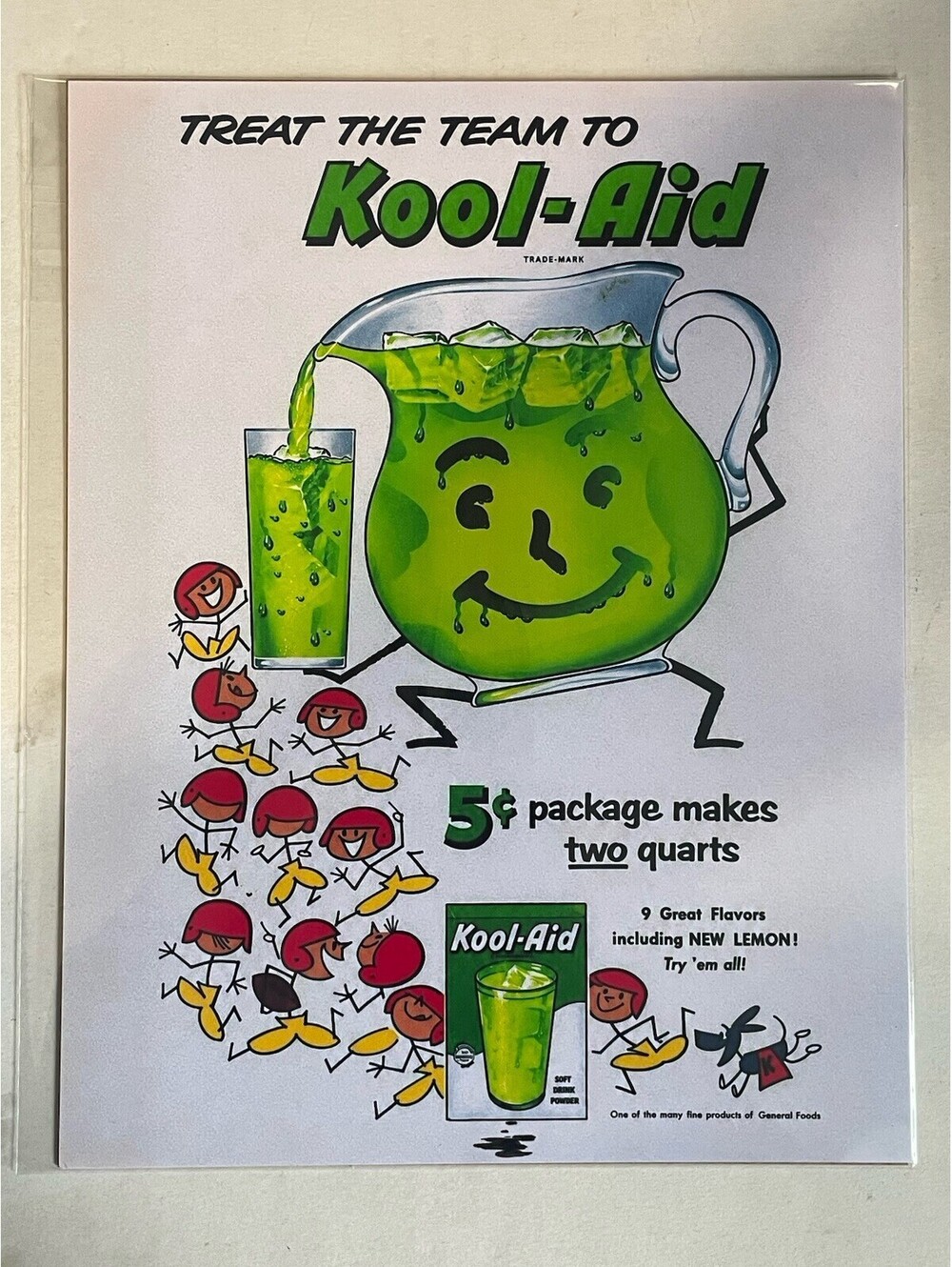 Kool-Aid Vintage Poster PRINT 8.5" x 11" Ad Sign REPRINT Lime Green